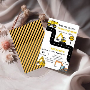 Dump truck constructie thema verjaardag kaart