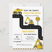 Dump truck constructie thema verjaardag kaart (Voorkant)