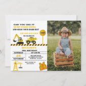 Dump truck constructie thema verjaardag kaart (Voorkant)