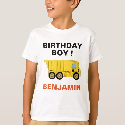 Dump Truck constructie verjaardagsfeestje T-shirt (Voorkant)