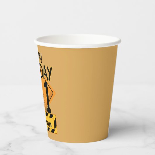 Dump Truck Construction Birthday Cups Papieren Bekers (Achterkant)