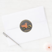 Dump Truck Construction Birthday Ronde Sticker (Envelop)