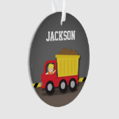 Dump Truck Construction Builder Boys Room Decline Ornament (voorkant)