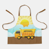 Dump Truck Construction Theme Kinder Schort (Voorkant)