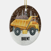 Dump Truck Construction Vehicle kerst Keramisch Ornament (Rechts)