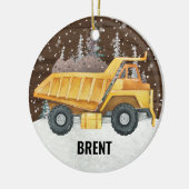 Dump Truck Construction Vehicle kerst Keramisch Ornament (Links)