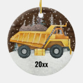 Dump Truck Construction Vehicle kerst Keramisch Ornament (Achterkant)
