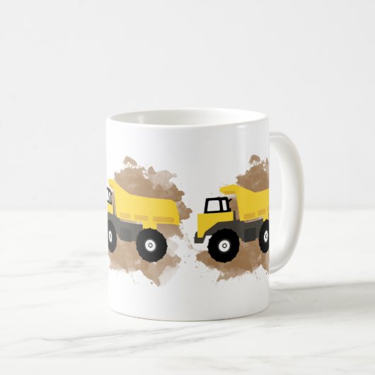 Dump Truck Construction Vehicle Mud Koffiemok (Voorkant rechts)