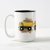Dump Truck Construction Vehicle Mud Tweekleurige Koffiemok (Links)