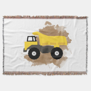 Dump Truck Construction Vehicle Mud Waterverf Deken