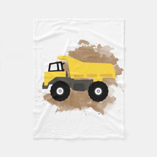 Dump Truck Construction Vehicle Mud Waterverf Fleece Deken (Voorkant)