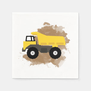 Dump Truck Construction Vehicle Mud Waterverf Servet