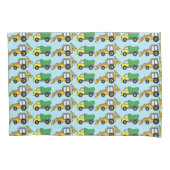 Dump Truck en Backhoe Pattern Kussensloop (Voorkant)