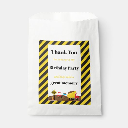 Dump Truck en Digger Bedankzakje (Voorkant)