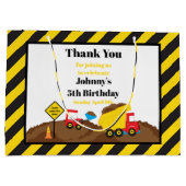 Dump Truck en Digger Verjaardag Dank u Groot Cadeauzakje (Achterkant)
