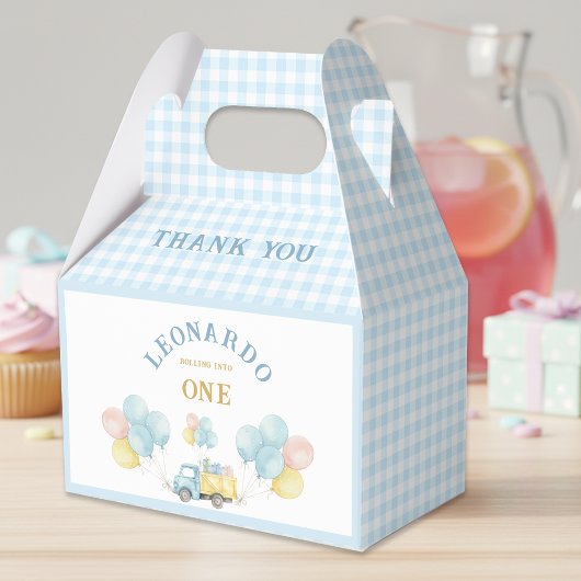 Dump Truck First Birthday Boy  Bedankdoosjes