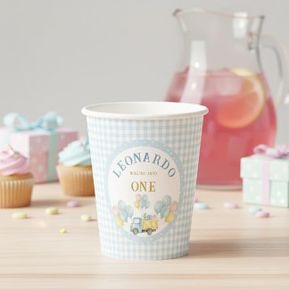 Dump Truck First Birthday Boy Papieren Bekers