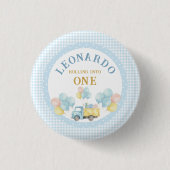 Dump Truck First Birthday Boy Ronde Button 3,2 Cm (Voorkant)