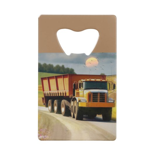 Dump Truck Kredietkaart Flessenopener (Voorkant)