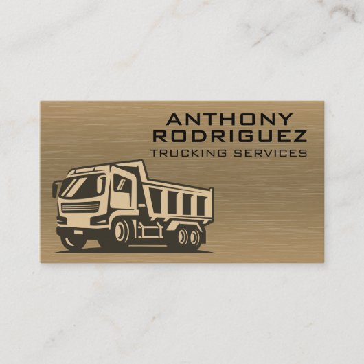 Dump Truck | Metaaltextuur Visitekaartje (Voorkant)