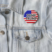 DUMP TRUMP American Flag Button (In situ)