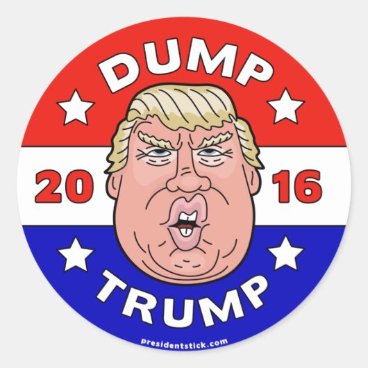 Dump Trump, Anti-Donald Trump 2016 Sticker (Voorkant)