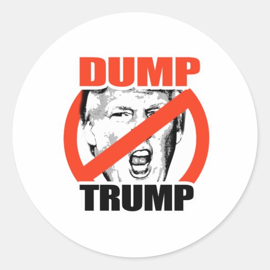 Dump Trump - Anti-Trump Ronde Sticker (Voorkant)