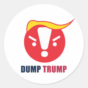 Dump Trump Emoji Round Sticker: White / Ant Art Ronde Sticker