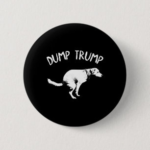 Dump Trump Hond Poepend Voor Mannen Vrouwen Kinder Ronde Button 5,7 Cm