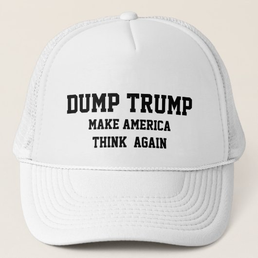 DUMP TRUMP MAAKT AMERIKA OPNIEUW TE DENKEN TRUCKER PET (Voorkant)