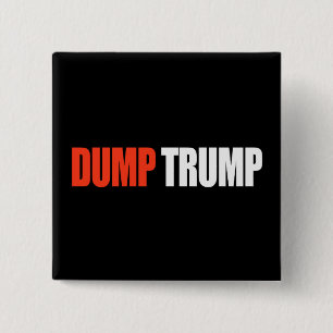 DUMP TRUMP - .png Vierkante Button 5,1 Cm