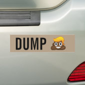 Dump Trump Poop Emoji Bumpersticker (Op auto)