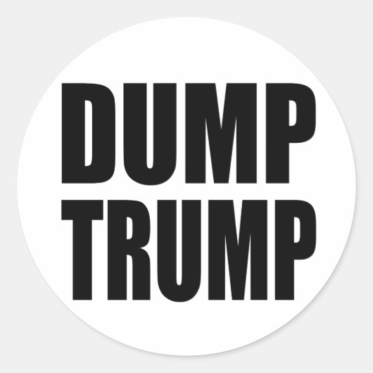 "DUMP TRUMP" RONDE STICKER (Voorkant)