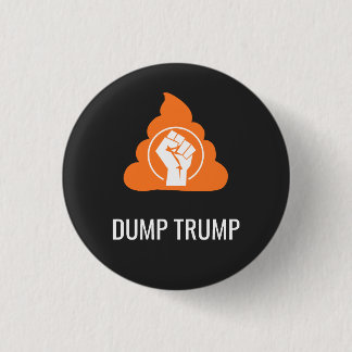 DUMP TRUMP T-shirt Ronde Button 3,2 Cm
