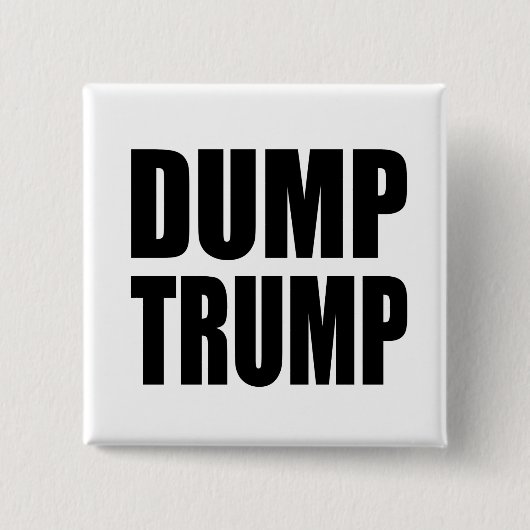 "DUMP TRUMP" VIERKANTE BUTTON 5,1 CM (Voorkant)