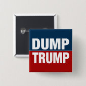 "DUMP TRUMP" VIERKANTE BUTTON 5,1 CM (Voorkant /achterkant)