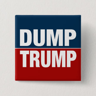 "DUMP TRUMP" VIERKANTE BUTTON 5,1 CM