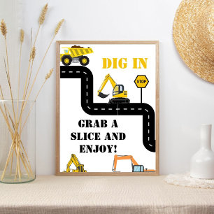 Dump uw cadeau hier constructie dump vrachtwagen p poster