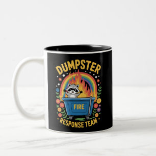 Dumpenvuur Reactieteam Sarcastische Meme Grappig  Tweekleurige Koffiemok