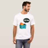 Dumpingster in brand t-shirt (Voorkant volledig)