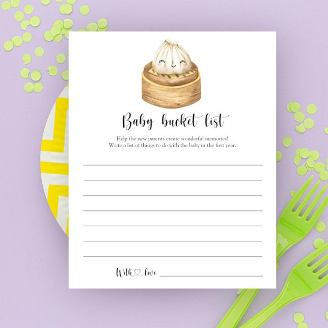 Dumpling baby shower Baby bucket list (Creator heeft geüpload)