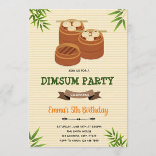 Dumpling dimsum-uitnodiging kaart
