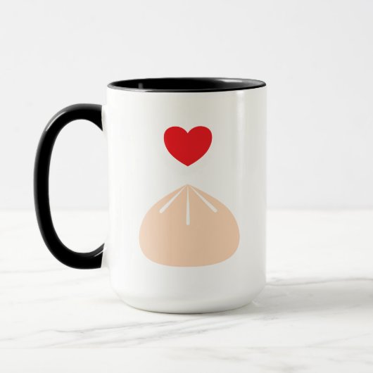 Dumpling Love Black 15oz. Mug (Gauche)
