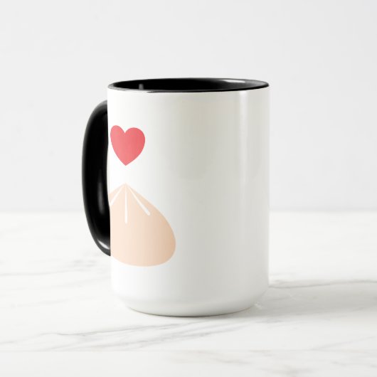 Dumpling Love Black 15oz. Mug (Devant gauche)