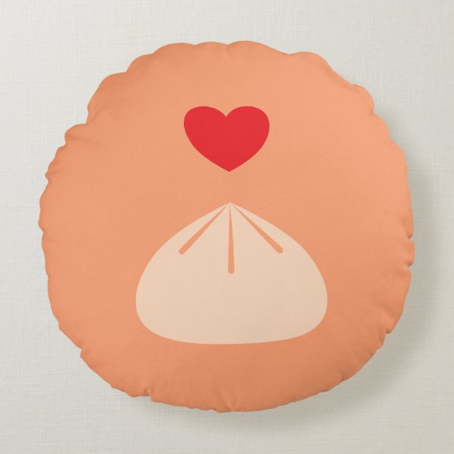 Dumpling Love Cantaloupe Round Pillow Rond Kussen (Voorkant)