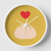 Dumpling Love Longan Wood Framed Clock (Voorkant)