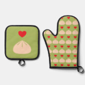 Dumpling Love Matcha Ovenwant & Pannenlap Set (Voorkant)
