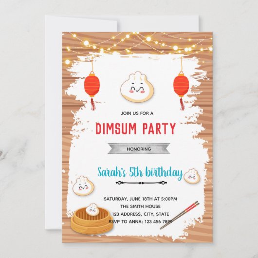 Dumpling party uitnodiging (Voorkant)
