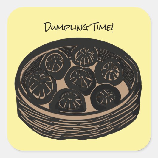 Dumpling Tijd Vierkante Sticker (Voorkant)