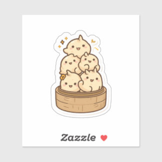 Dumpling Tower Sticker – Kawaii Steamed Bun Party 